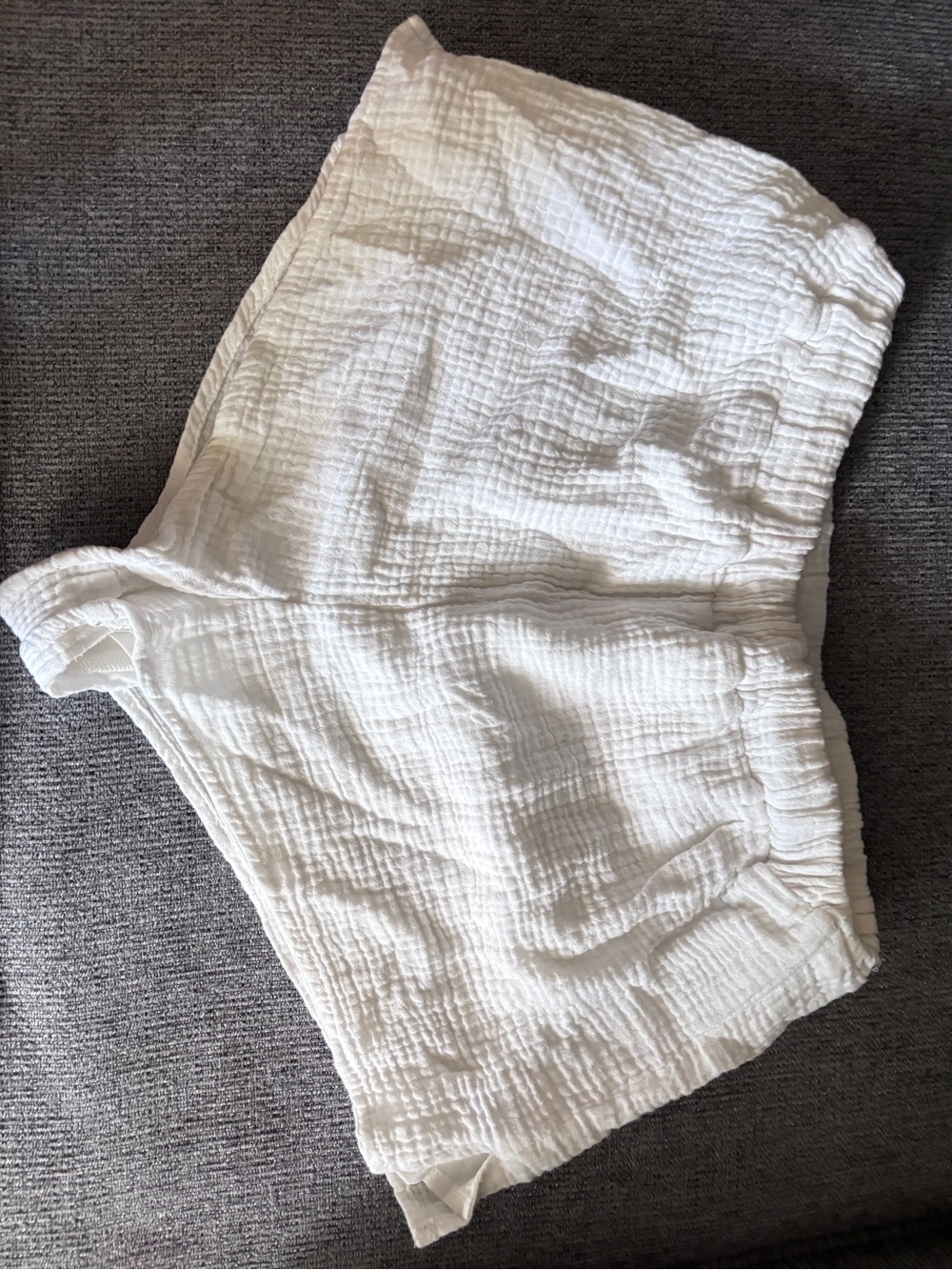 White Gauze Micro Shorts